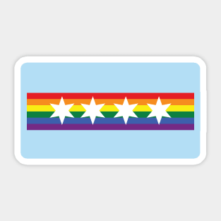 City of Chicago Flag for Gay Pride Sticker